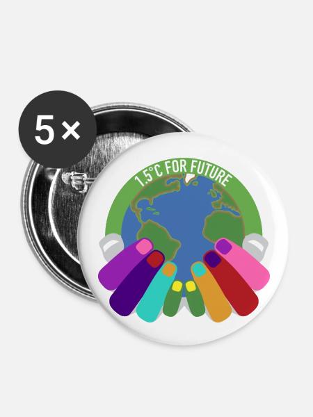 1.5 degrees Celsius for the future - Buttons large 2.2''/56 mm (5-pack) - white