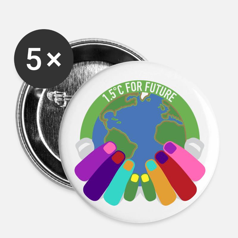 1.5 degrees Celsius for the future - Buttons large 2.2''/56 mm (5-pack) - white