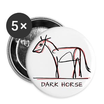 (Funny) Dark Horse - Buttons large 2.2''/56 mm (5-pack) - white - Front