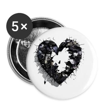 Valentinstag Herz Liebe Liebesbeweis Gefühle - Buttons groß 56 mm (5er Pack) - Weiß - Vorne