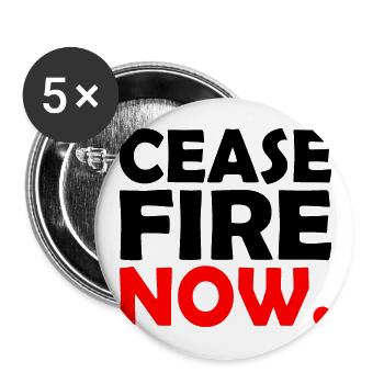 Ceasefire now - Buttons large 2.2''/56 mm (5-pack) - white - Front