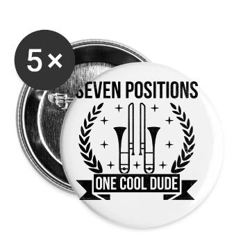 Trombonist Trombone Player Marching Band Trombone - Buttons large 2.2''/56 mm (5-pack) - white - Front