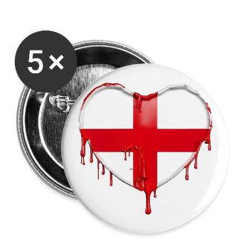 DRAPEAU ANGLAIS DRAPEAU ANGLETERRE - Lot de 5 grands badges (56 mm) - blanc - Devant