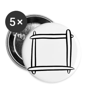 Decorative frame / picture frame. Template. - Buttons large 2.2''/56 mm (5-pack) - white - Front