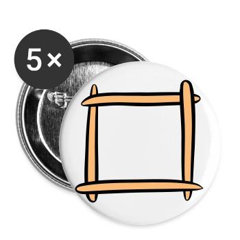 Decorative wooden frame / picture frame. Template. - Buttons large 2.2''/56 mm (5-pack) - white - Front