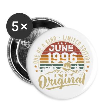 Juin 1996 Vintage Cadeau D’anniversaire 1996 Juin - Lot de 5 grands badges (56 mm) - blanc - Devant