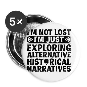 History Teacher Funny Historical Teachers Sayings - Buttons large 2.2''/56 mm (5-pack) - white - Front