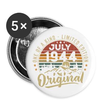 July 1944 Original 1944 July 1944 Gift - Buttons large 2.2''/56 mm (5-pack) - white - Front