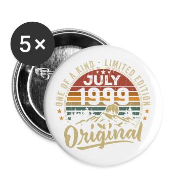 Juillet 1999 Original 1999 Juillet 1999 Cadeau - Lot de 5 grands badges (56 mm) - blanc - Devant