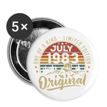 Juli 1983 Original 1983 Juli 1983 Geschenk - Buttons groß 56 mm (5er Pack) - Weiß - Vorne
