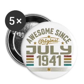 Built in July 1941 | Gift July 1941 - Buttons large 2.2''/56 mm (5-pack) - white - Front