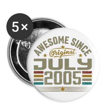 Construit en Juillet 2005 | Cadeau Juillet 2005 - Lot de 5 grands badges (56 mm) - blanc - Devant
