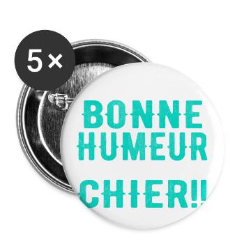 I'm in a good mood so don't piss off! - Buttons large 2.2''/56 mm (5-pack) - white - Front