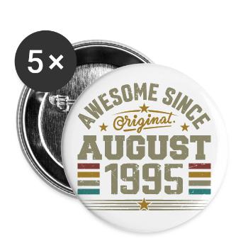 August 1995 Anniversary August 1995 August 1995 Retro - Buttons large 2.2''/56 mm (5-pack) - white - Front