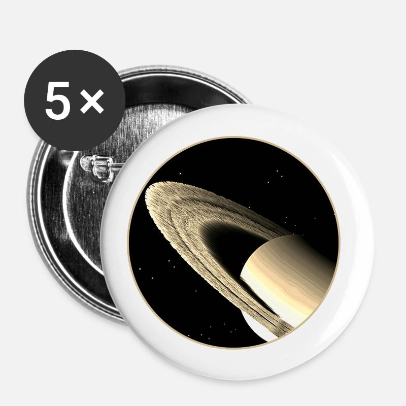 Saturn Planet Saturn Rings Space Universe - Buttons large 2.2''/56 mm (5-pack) - white