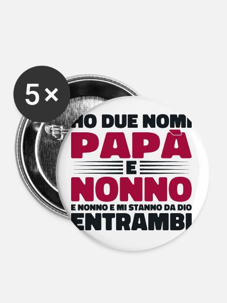 Papa und Opa - Buttons groß 56 mm (5er Pack) - Weiß