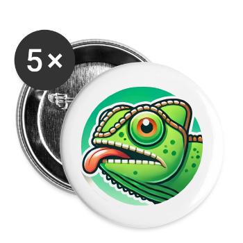 Conception originale de l’insigne de puissance caméléon - Lot de 5 grands badges (56 mm) - blanc - Devant