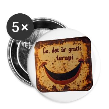 Smile it's free therapy - Charming tin sign - Buttons large 2.2''/56 mm (5-pack) - white - Front