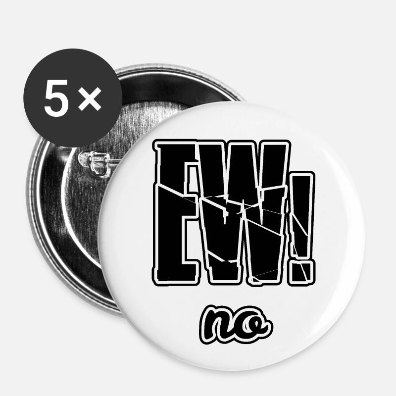 EW! No - Buttons large 2.2''/56 mm (5-pack) - white