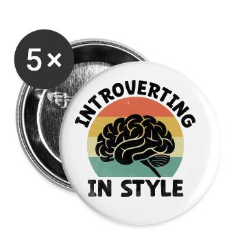 Introvertir à la mode Dictons pour les introvertis - Lot de 5 grands badges (56 mm) - blanc - Devant