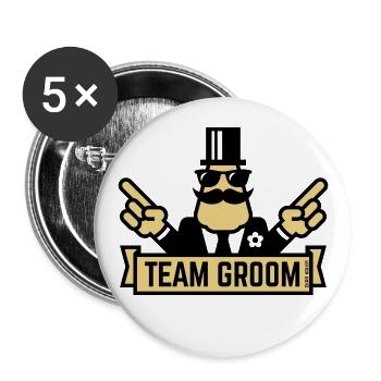 Team Groom (Pointage Enterrement de vie de garçon et de garçon 2C) - Lot de 5 grands badges (56 mm) - blanc - Devant