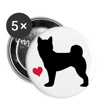 Shiba Inu - Buttons large 2.2''/56 mm (5-pack) - white - Front