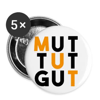 MUT TUT GUT - Buttons groß 56 mm (5er Pack) - Weiß - Vorne