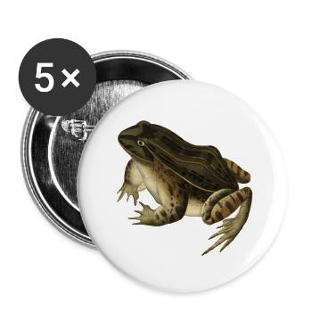 Frosch Kröte Kröte Frosch Illustration Zeichnung Vintage - Buttons groß 56 mm (5er Pack) - Weiß - Vorne