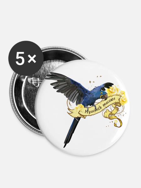 Hyazinthenaras - Buttons groß 56 mm (5er Pack) - Weiß