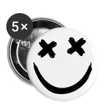 Dead Face Minimal Smile - Buttons groß 56 mm (5er Pack) - Weiß - Vorne