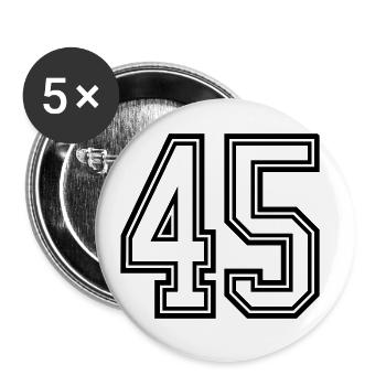 Symbole numérique 45 - Lot de 5 grands badges (56 mm) - blanc - Devant