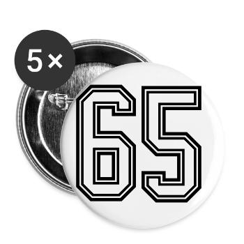 65 number symbol - Buttons large 2.2''/56 mm (5-pack) - white - Front
