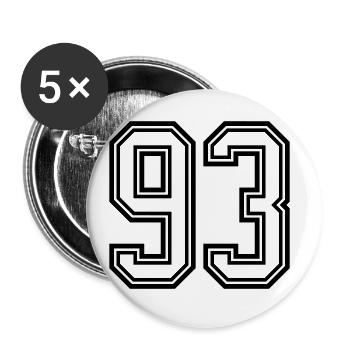 93 Number Symbol - Buttons large 2.2''/56 mm (5-pack) - white - Front