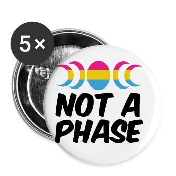 Not A Phase Gay Bisexual Pride Rainbow Lgbtq Diver - Buttons groß 56 mm (5er Pack) - Weiß - Vorne