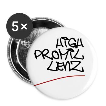 high promillenz style schwarz - Buttons groß 56 mm (5er Pack) - Weiß - Vorne