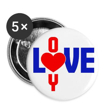 je t'aime - Lot de 5 grands badges (56 mm) - blanc - Devant