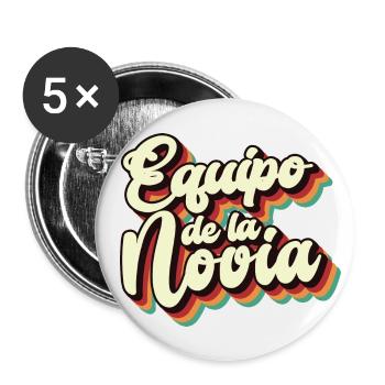 Equipo dela Novia Team Bride Wedding Bridesmaid - Buttons large 2.2''/56 mm (5-pack) - white - Front