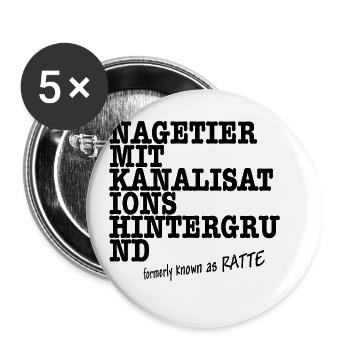 ratte new black - Buttons groß 56 mm (5er Pack) - Weiß - Vorne