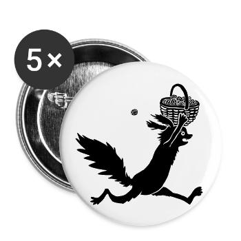 Eichhörnchen - Buttons groß 56 mm (5er Pack) - Weiß - Vorne