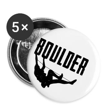 Retro Graphic Climbing Bouldering Rock Climber Mou - Buttons groß 56 mm (5er Pack) - Weiß - Vorne