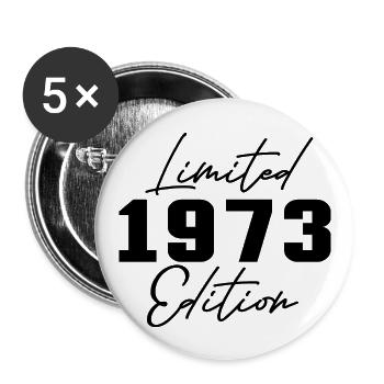 50e anniversaire Hommes Femmes Anniversaire 50 ans - Lot de 5 grands badges (56 mm) - blanc - Devant