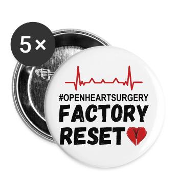 Open Heart Surgery - Factory Reset - Buttons large 2.2''/56 mm (5-pack) - white - Front