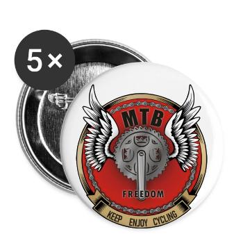 VTT Liberté VTT - Lot de 5 grands badges (56 mm) - blanc - Devant