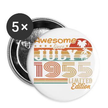 July 1955 July Birthday Present July 1955 - Buttons large 2.2''/56 mm (5-pack) - white - Front