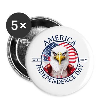 A eagle - Americans Independence Day - Buttons large 2.2''/56 mm (5-pack) - white - Front
