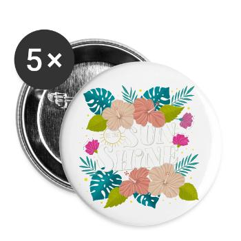 Tropical Summer - Buttons large 2.2''/56 mm (5-pack) - white - Front