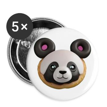 Panda Triple Donuts - Buttons groß 56 mm (5er Pack) - Weiß - Vorne