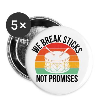 Corps de tambours Fanfare Drum Corp Musique Percussio - Lot de 5 grands badges (56 mm) - blanc - Devant