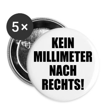 kein millimeter nach rechts - Buttons groß 56 mm (5er Pack) - Weiß - Vorne