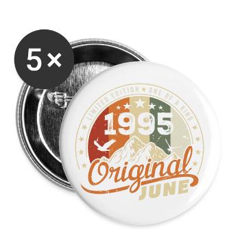 Juin 1995 | Anniversaire Juin 1995 Né en Juin 1995 - Lot de 5 grands badges (56 mm) - blanc - Devant
